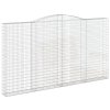 Klenutý gabionový koš 400 x 30 x 220/240 cm pozinkované železo 153531