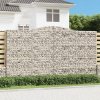 Klenutý gabionový koš 400 x 30 x 220/240 cm pozinkované železo 153531