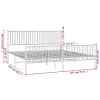 Kovový rám postele s hlavovým a nožním čelem bílý 183 x 213 cm 350954