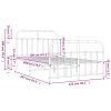 Kovový rám postele s hlavovým a nožním čelem bílý 120 x 200 cm 352643