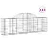 Klenuté gabionové koše 13 ks 200x30x60/80 cm pozinkované železo 3146079