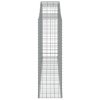 Klenuté gabionové koše 7 ks 300x50x160/180cm pozinkované železo 3146760