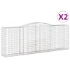 Klenuté gabionové koše 2 ks 400x50x140/160cm pozinkované železo 3147022