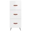 Skříň highboard bílá s vysokým leskem 34,5x34x180 cm kompozit 3198827