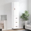 Skříň highboard bílá s vysokým leskem 34,5x34x180 cm kompozit 3198827