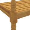 Lavice Batavia s modrou poduškou 150 cm masivní teakové dřevo 3100830