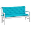 Podušky na zahradní lavici 2 ks tyrkysové 150x50x7 cm textil 361715