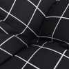 Poduška na zahradní lavici černá károvaná 120x50x7 cm textil 361596