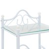 Noční stolky 2 ks z oceli a tvrzeného skla 45x30,5x60 cm bílé 246729