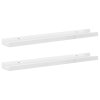 Nástěnné police 2 ks bílé s vysokým leskem 60 x 9 x 3 cm 326649