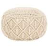 Ručně vyrobený sedací puf macrame 45 x 30 cm bavlna 248089
