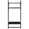 4dílná sada nástěnných polic s tyčí černá kompozitní dřevo 836263