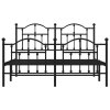 Kovový rám postele s hlavovým a nožním čelem černý 140 x 200 cm 353458