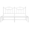 Kovový rám postele s čelem bílý 160 x 200 cm 353491
