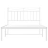 Kovový rám postele s čelem bílý 107 x 203 cm 373736
