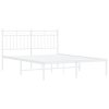 Kovový rám postele s čelem bílý 140 x 200 cm 373741