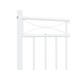 Kovový rám postele s čelem bílý 140 x 200 cm 373741