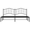 Kovový rám postele s čelem černý 193 x 203 cm 373795
