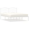 Kovový rám postele s čelem bílý 140 x 200 cm 373839