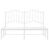 Kovový rám postele s čelem bílý 140 x 200 cm 373839