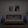 Noční stolky s LED osvětlením 2 ks kouřový dub 40x39x48,5 cm 836793