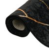 Koberec pratelný černý a zlatý 80 x 300 cm protiskluzový 136616