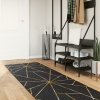 Koberec pratelný černý a zlatý 80 x 300 cm protiskluzový 136616