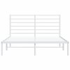 Kovový rám postele s čelem bílý 135 x 190 cm 352367