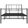 Kovový rám postele s hlavovým a nožním čelem černý 80 x 200 cm 352489