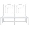 Kovový rám postele s čelem bílý 120 x 200 cm 353486