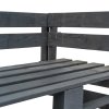 Zahradní rohová lavice z palet dřevo šedá 44698