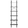 Úložný regál šedý 60 x 30 x 210 cm masivní borové dřevo 806524