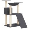 Škrabadlo pro kočky se sisalovými sloupky tmavě šedé 83 cm 171653