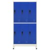 Uzamykatelná skříň šedá a modrá 90 x 45 x 180 cm ocel 339802