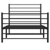 Kovový rám postele s hlavovým a nožním čelem černý 80 x 200 cm 352328