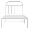 Kovový rám postele s čelem bílý 90 x 190 cm 353676