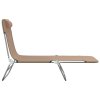 Skládací lehátka 2 ks taupe textilen a ocel 360186