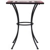 Mozaikový bistro stolek terakotovo-bílý 60 cm keramika 46708
