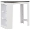 280216 vidaXL Bar Table with Shelf White 110x50x103 cm 280216