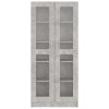 Prosklená skříň betonově šedá 82,5 x 30,5 x 185,5 cm kompozit 802772
