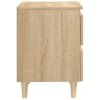 Noční stolky s nohami z borovice 2 ks dub sonoma 40x35x50 cm 805858