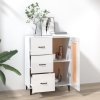 Příborník bílý s vysokým leskem 69,5x34x90 cm kompozitní dřevo 812237