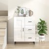 Příborník bílý s vysokým leskem 69,5x34x90 cm kompozitní dřevo 812237