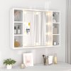 Zrcadlová skříňka s LED bílá 76 x 15 x 55 cm 808855