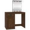 Toaletní stolek s LED hnědý dub 90 x 50 x 132,5 cm kompozit 816775