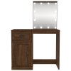 Toaletní stolek s LED hnědý dub 90 x 50 x 132,5 cm kompozit 816775