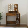 Toaletní stolek s LED kouřový dub 86,5 x 35 x 136 cm 820484