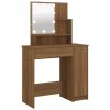 Toaletní stolek s LED hnědý dub 86,5 x 35 x 136 cm 820486