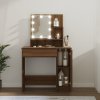 Toaletní stolek s LED hnědý dub 86,5 x 35 x 136 cm 820486