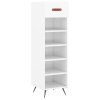 Botník bílý s vysokým leskem 30 x 35 x 105 cm kompozitní dřevo 829646